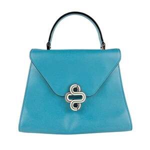 Valextra Women's Leather Handbag, Turquoise Blue,